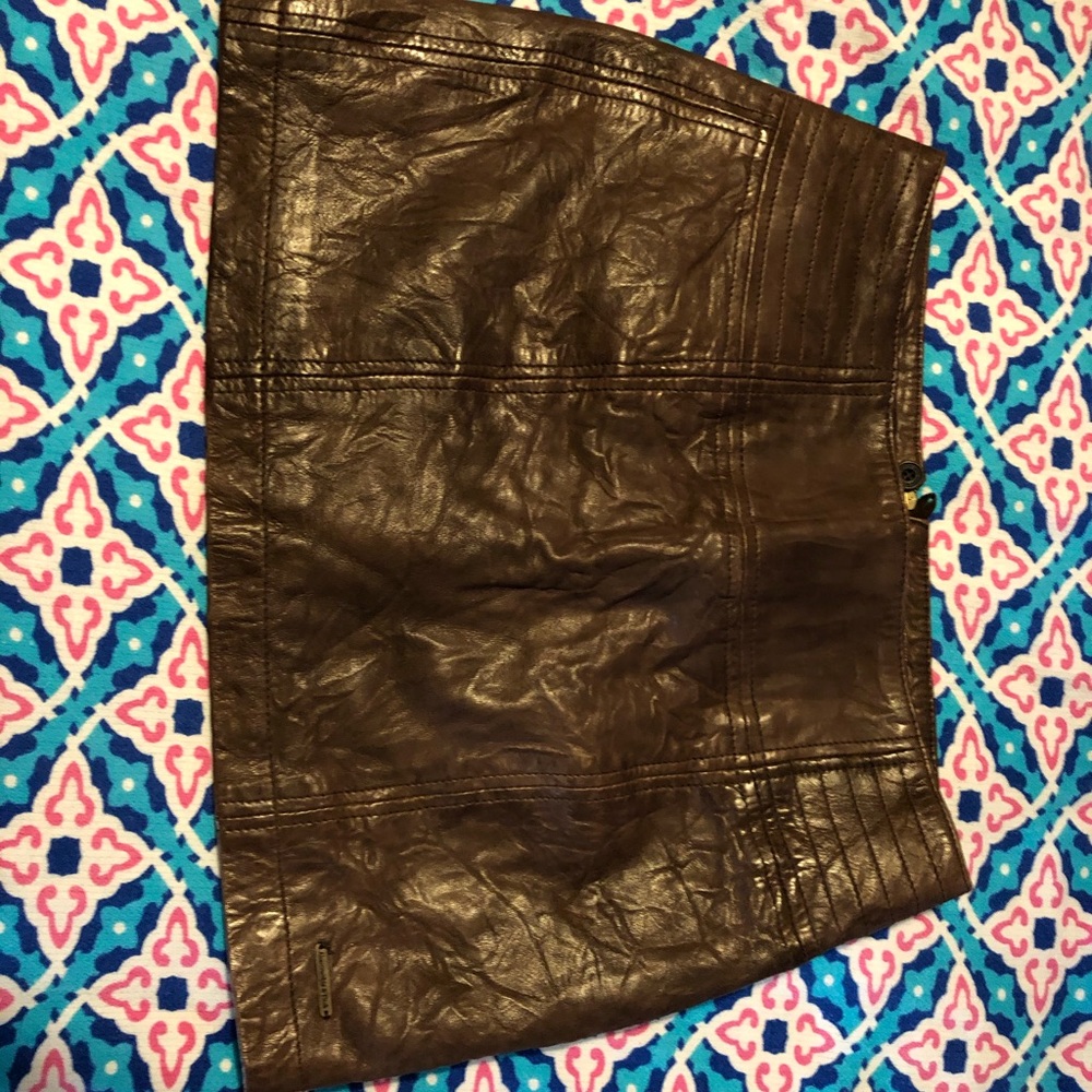 Real leather skirt